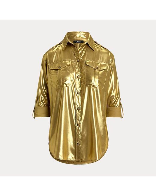 Ralph Lauren Hemd Aus Metallic-Chiffon