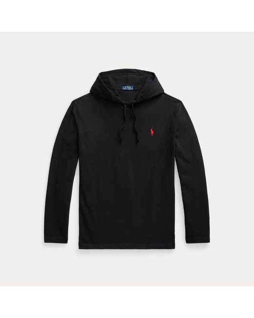 Polo Ralph Lauren Black Jersey Hooded T-shirt for men