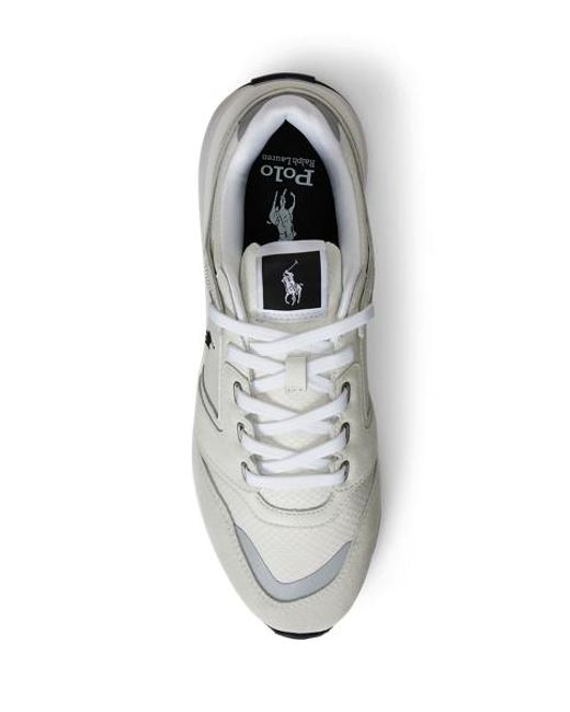 Polo Ralph Lauren White Train 89 V2 Suede-Panelled Trainer for men