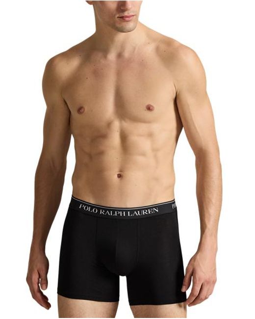Polo Ralph Lauren Black Stretch Cotton Boxer Brief 3-Pack for men