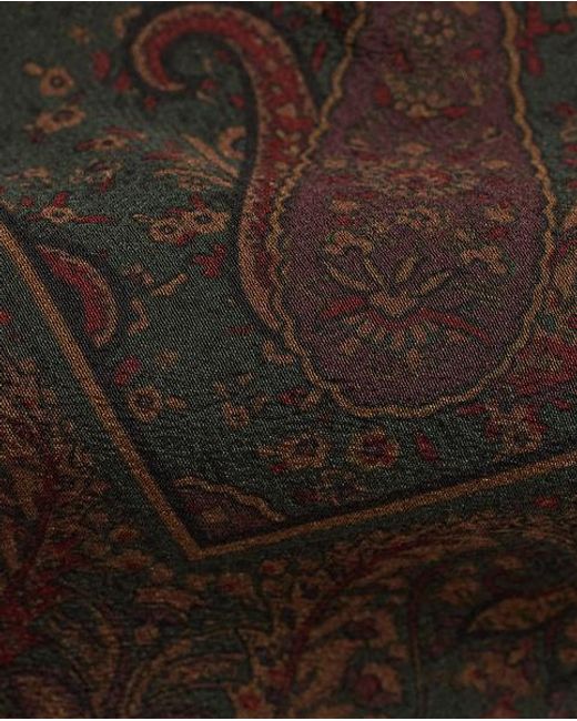 Ralph Lauren Brown Paisley-Print Silk Crepe Tie for men