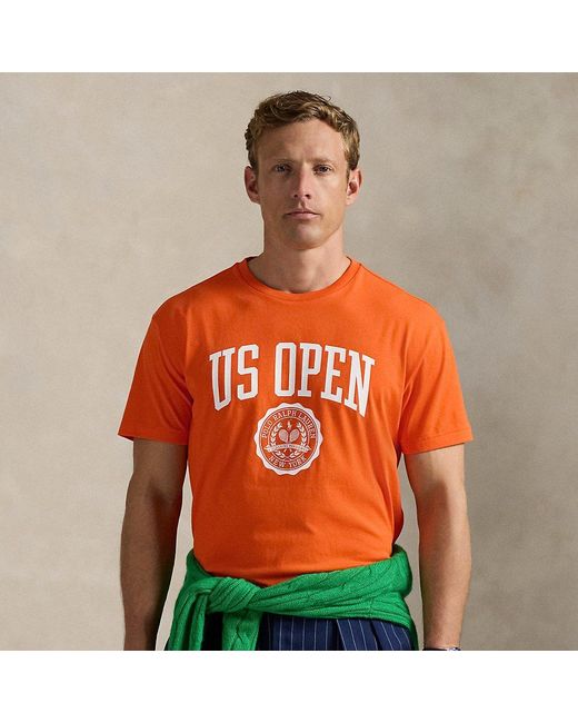 Ralph Lauren Orange Us Open Classic Fit Jersey T-Shirt for men