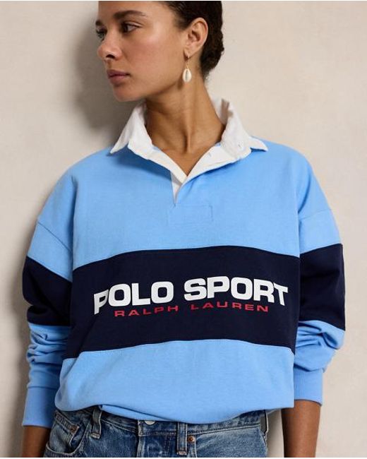 Polo Ralph Lauren Blue Big Fit Polo Sport Rugby Shirt for men