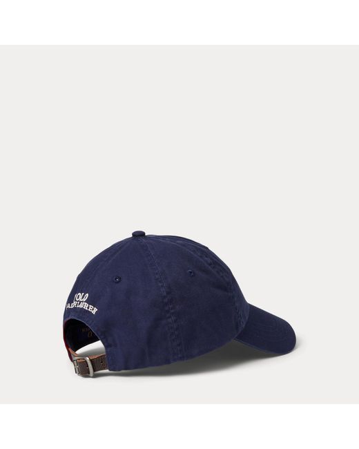 Polo Ralph Lauren Blue Cotton Hat With Bear Embroidery for men