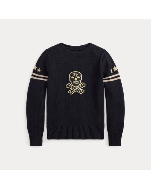 RRL Brown Skull-Patch Wool Jumper for men