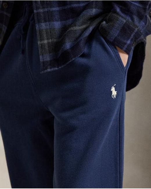Ralph Lauren Blue Loopback Fleece Drawstring Trouser for men