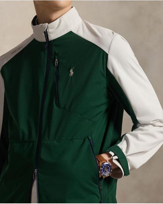 Ralph Lauren Green Colour-Blocked Packable Jacket for men