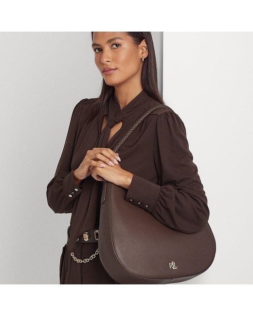 Lauren by Ralph Lauren Ralph Lauren Pebbled Leather Charli Shoulder Bag