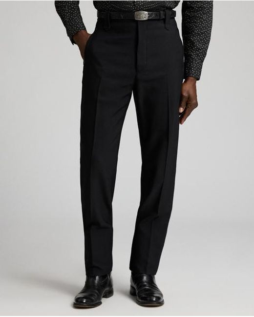 RRL Black Slim Fit Wool Western Tuxedo Trouser for men