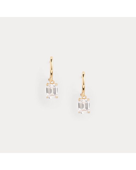Ralph Lauren Metallic Plated Cubic Zirconia Drop Huggies