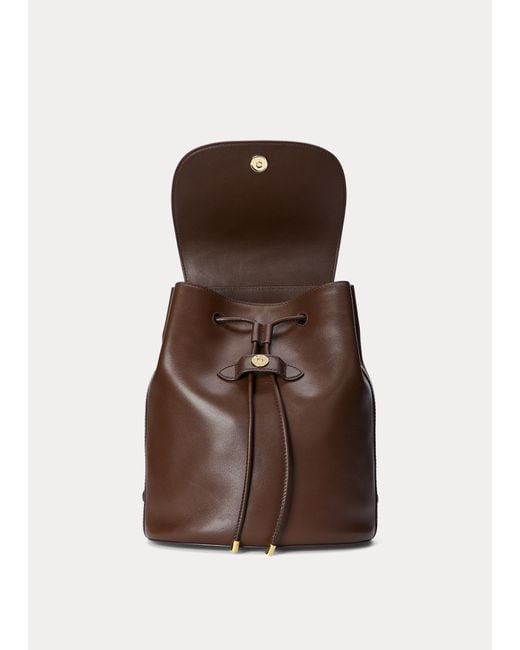 Ralph Lauren Leather Medium Winny Backpack in Brown | Lyst UK