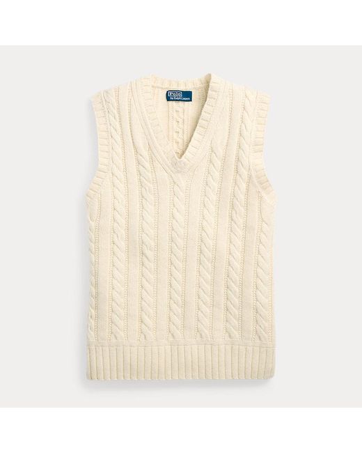 Ralph Lauren Natural Aran-knit Cotton-cashmere Jumper Waistco for men