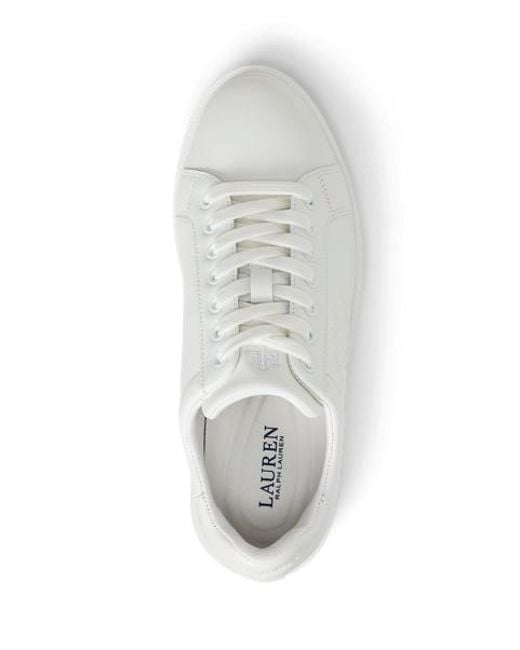 Ralph Lauren White Ainsley Leather Trainer