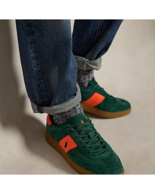 Polo Ralph Lauren Green Bedford Suede Trainer for men