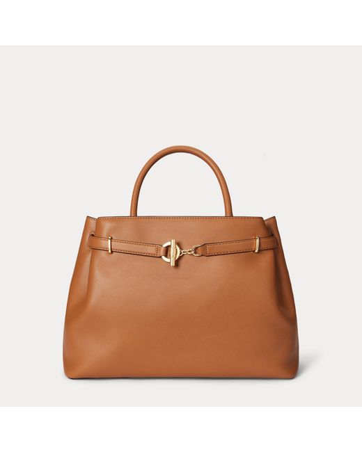 Ralph Lauren Green Leather Large Blaike Satchel