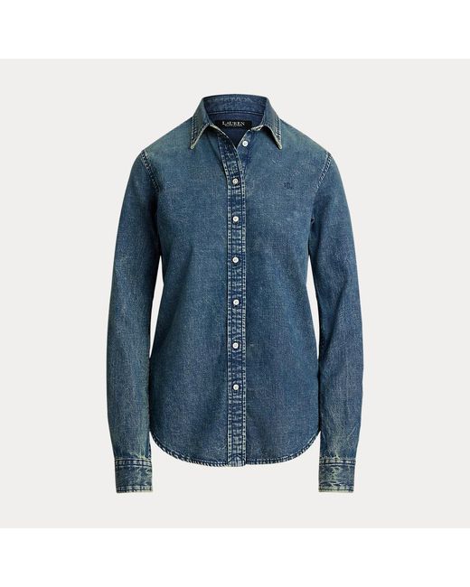 Ralph Lauren Classic Fit Denim Overhemd in het Blue