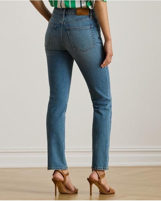 Ralph Lauren Blue High-Rise Straight Ankle Jean