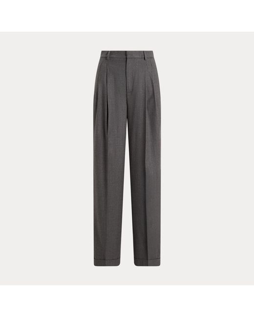 Ralph Lauren Black Wool-Blend Bacall Trouser