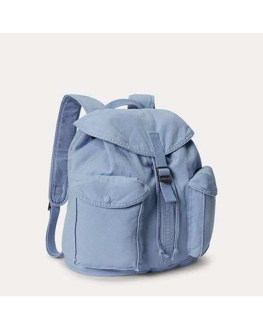 Polo Ralph Lauren Blue Flap-Top Canvas Backpack for men
