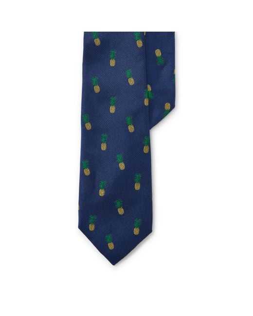 Polo Ralph Lauren Blue Pineapple Silk Narrow Tie for men