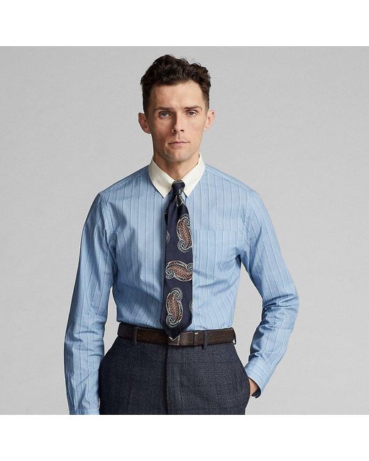 RRL Gewebtes Slim-Fit Hemd mit Streifen in Blue für Herren