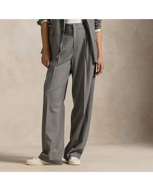 Polo Ralph Lauren Flanellen Broek Van Wolmix Met Rechte Pijp in het Gray