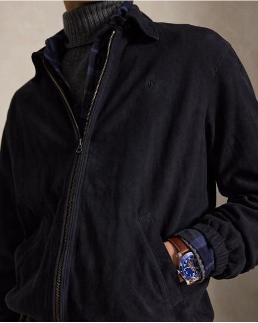 Polo Ralph Lauren Blue The Bayport Suede Jacket for men