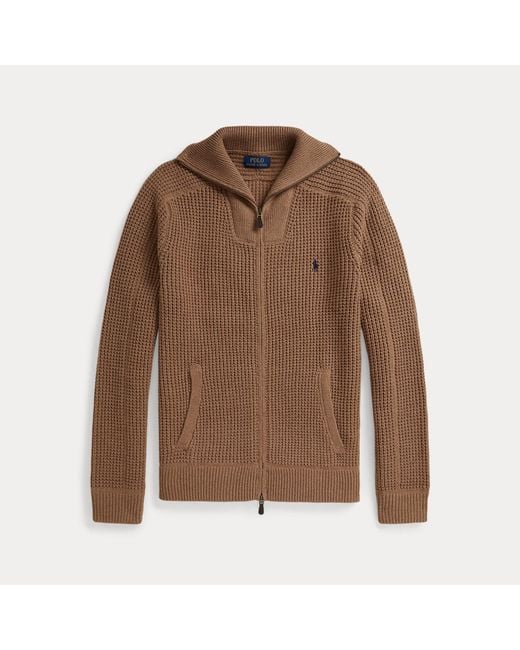 Polo Ralph Lauren Brown Logo-Embroidered Wool-Blend Cardigan for men