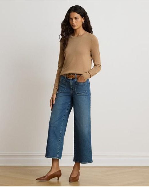 Ralph Lauren Brown Embroidered-Logo Cotton-Modal Jumper