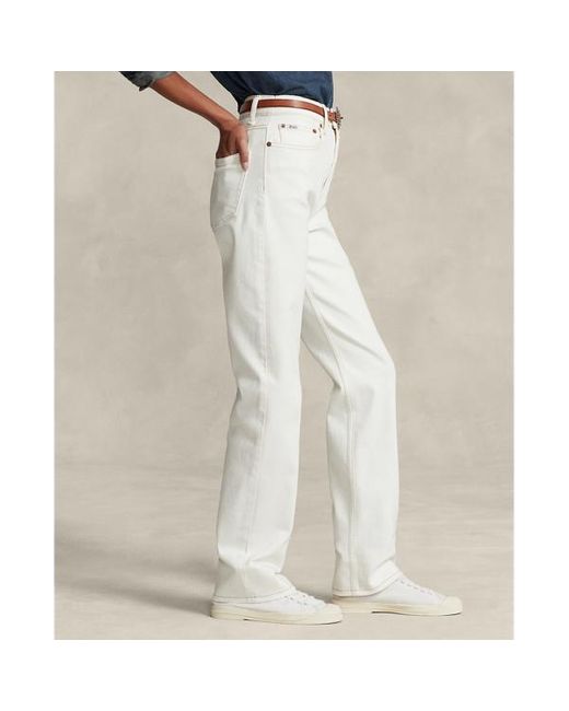 Polo Ralph Lauren White High-rise Straight Fit Jean