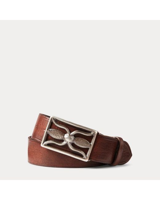 RRL Brown Leather Belt for men