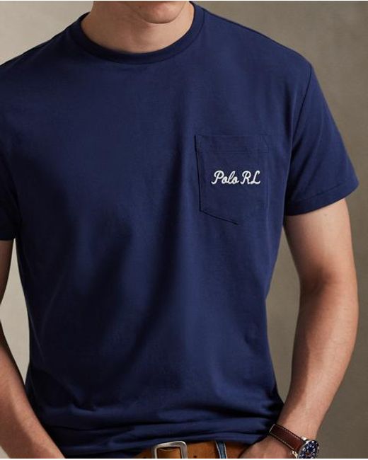 Polo Ralph Lauren Blue Custom Slim Fit Polo Bear T-Shirt for men