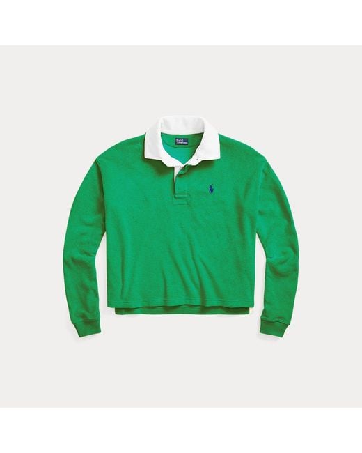 Ralph Lauren Cropped Terry Rugbyshirt in het Green