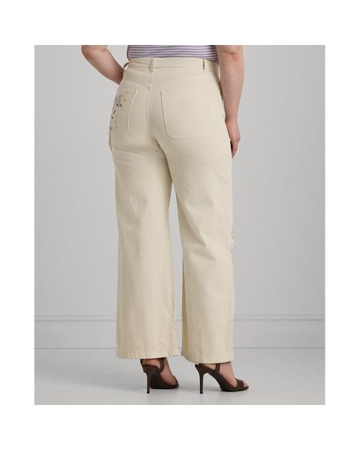 Lauren by Ralph Lauren Gray Plus Größen - Jeans mit hohem Bund und weitem Bein