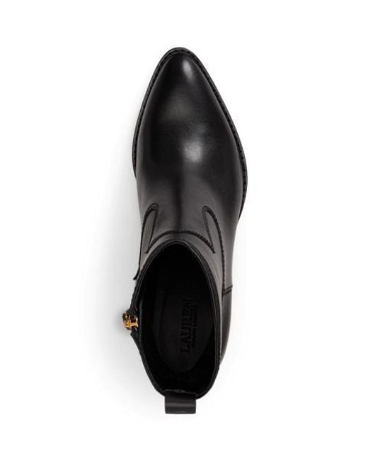 Ralph Lauren Black Harpher Calfskin Bootie