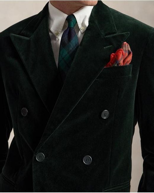 Polo Ralph Lauren Black Polo Tailored Fit Velvet Suit Jacket for men