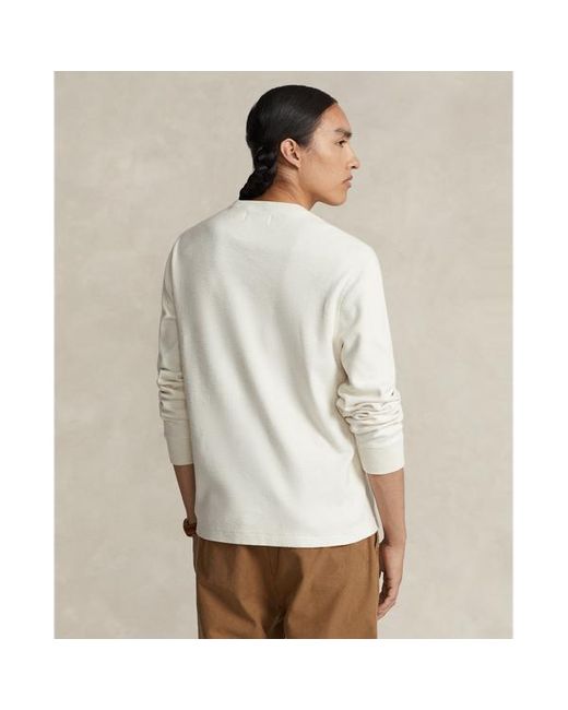 Polo Ralph Lauren White Moleskin Henley Shirt for men