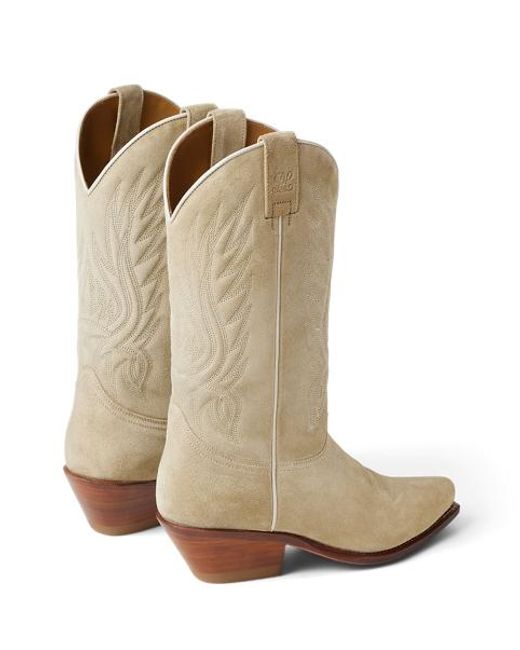 Ralph Lauren Natural Chilton Mm Calf-Suede Cowboy Boot