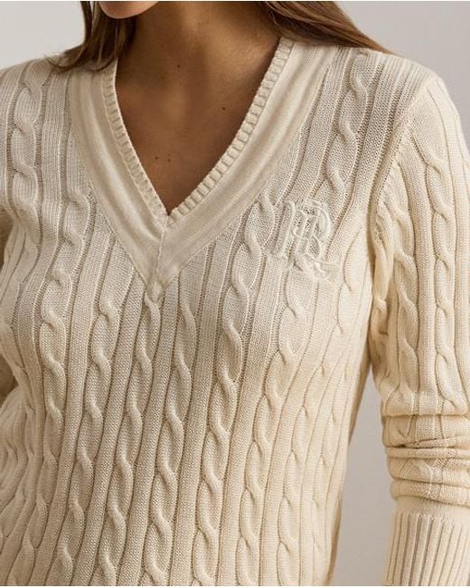 Ralph Lauren Natural Cable-Knit Cricket Jumper