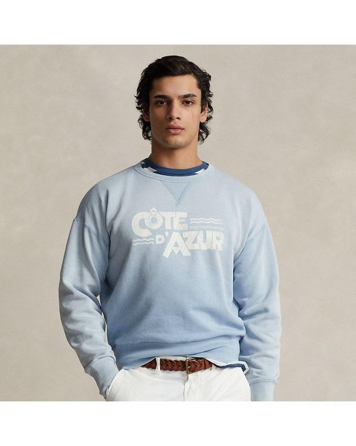 Ralph Lauren Blue Vintage Fit Fleece Graphic Sweatshirt for men