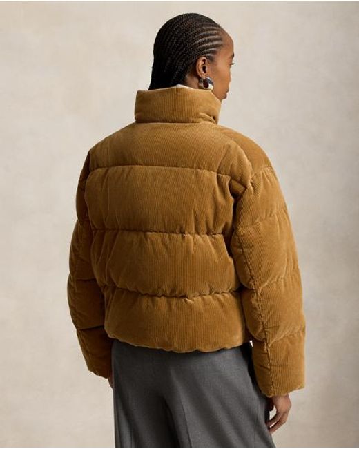 Polo Ralph Lauren Brown Corduroy Down Puffer Jacket