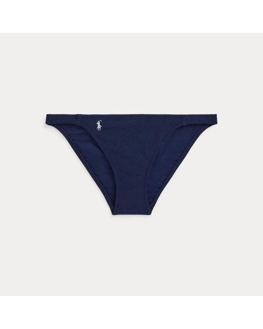 Polo Ralph Lauren Blue Hipster-Bikinihose mit Seitenbahnen