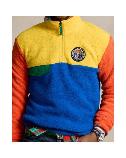 Polo Ralph Lauren Fleece-Pullover mit Color-Block-Optik in Blue für Herren