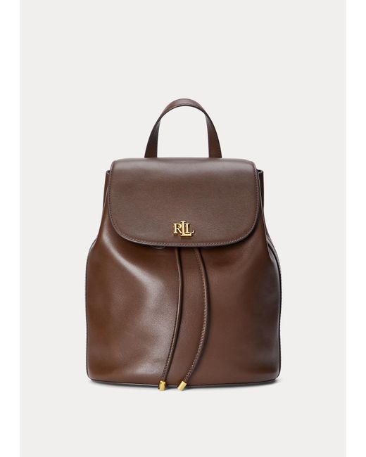 Ralph Lauren Brown Leather Medium Winny Backpack