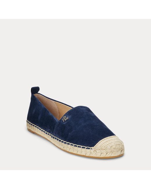 Ralph Lauren Blue Cameryn Iii Suede Espadrille