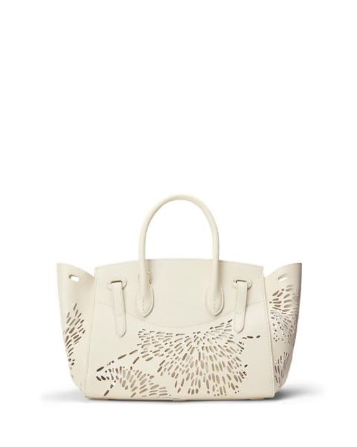 Ralph Lauren Brown Soft Ricky 27 Laser-Cut Calfskin Bag