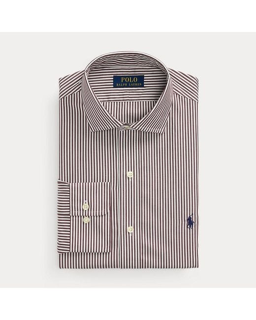 Camicia in popeline a righe Custom-Fit di Polo Ralph Lauren in Gray da Uomo