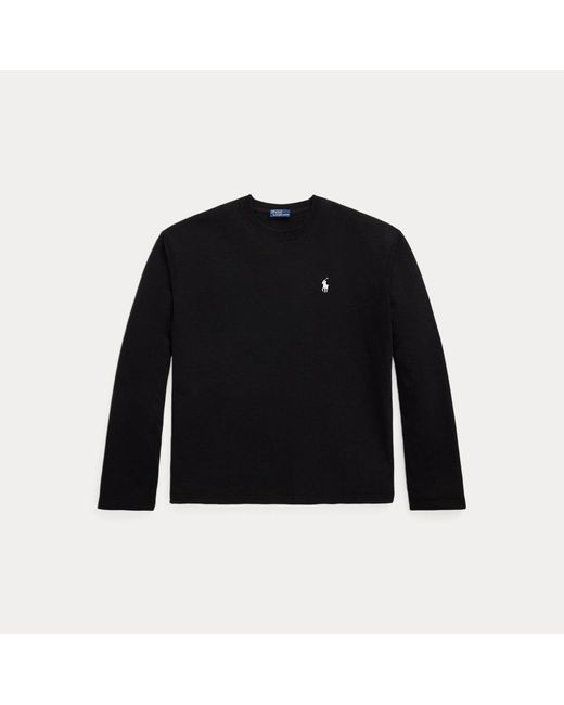 Maglietta in cotone a maniche lunghe di Polo Ralph Lauren in Black