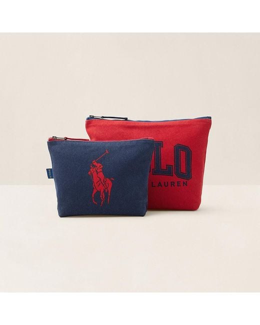 Set di 2 pochette Polo Icon di Ralph Lauren in Red