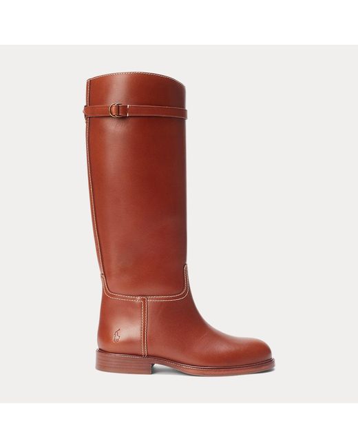 Polo Ralph Lauren Red Leather Riding Boot